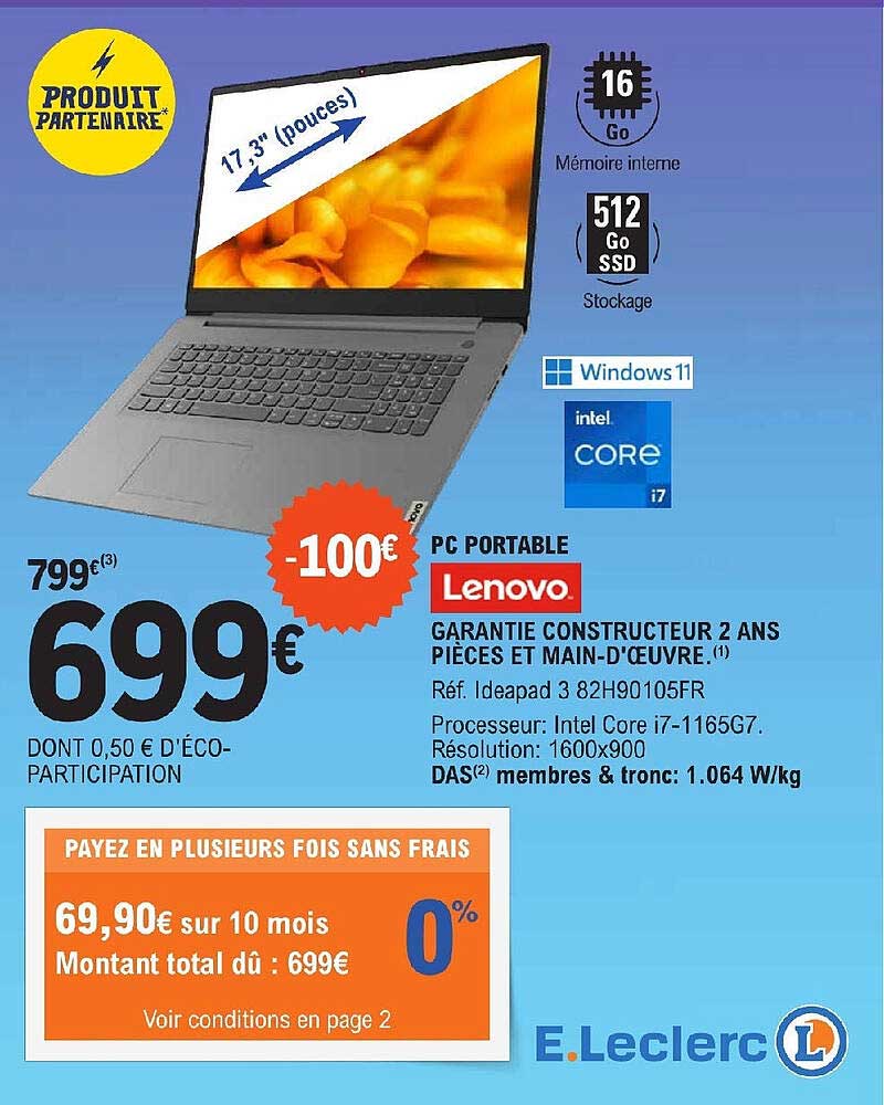 Pc Portable 17,5" Lenovo