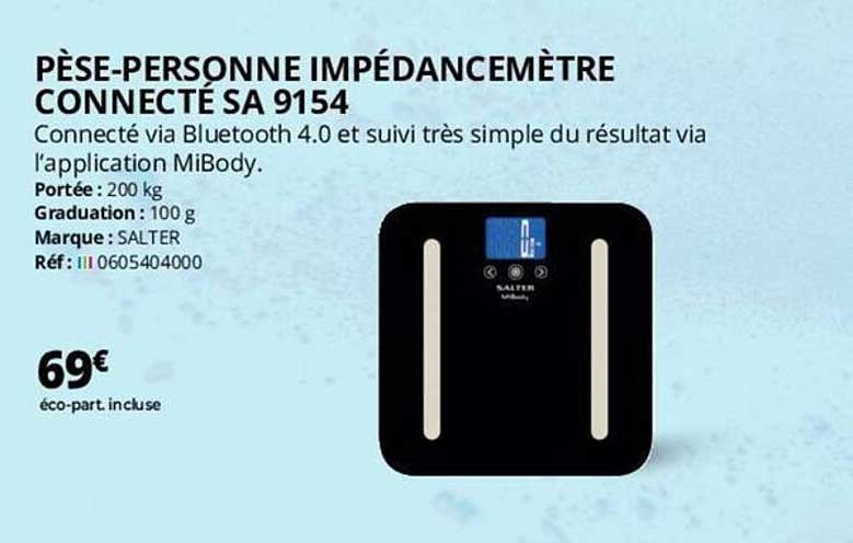 pèse-personne impédancemètre connecté sa 9154 salter