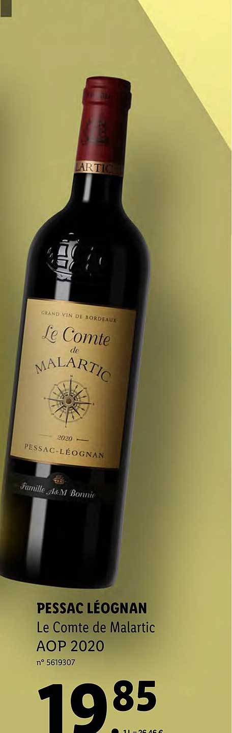 pessac léognan le comte de malartic aop 2020