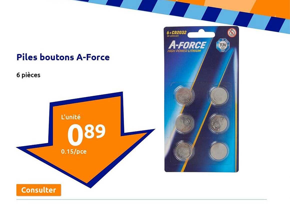 piles boutons a-force