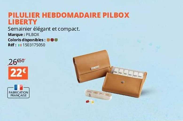 pilulier hebdomadaire pilbox liberty