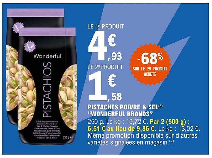 pistaches poivre & sel "wonderful brands"