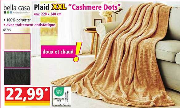 plaid xxl "cashmere dots" bella casa