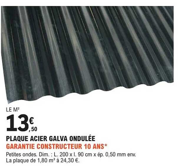 plaque acier galva ondulée