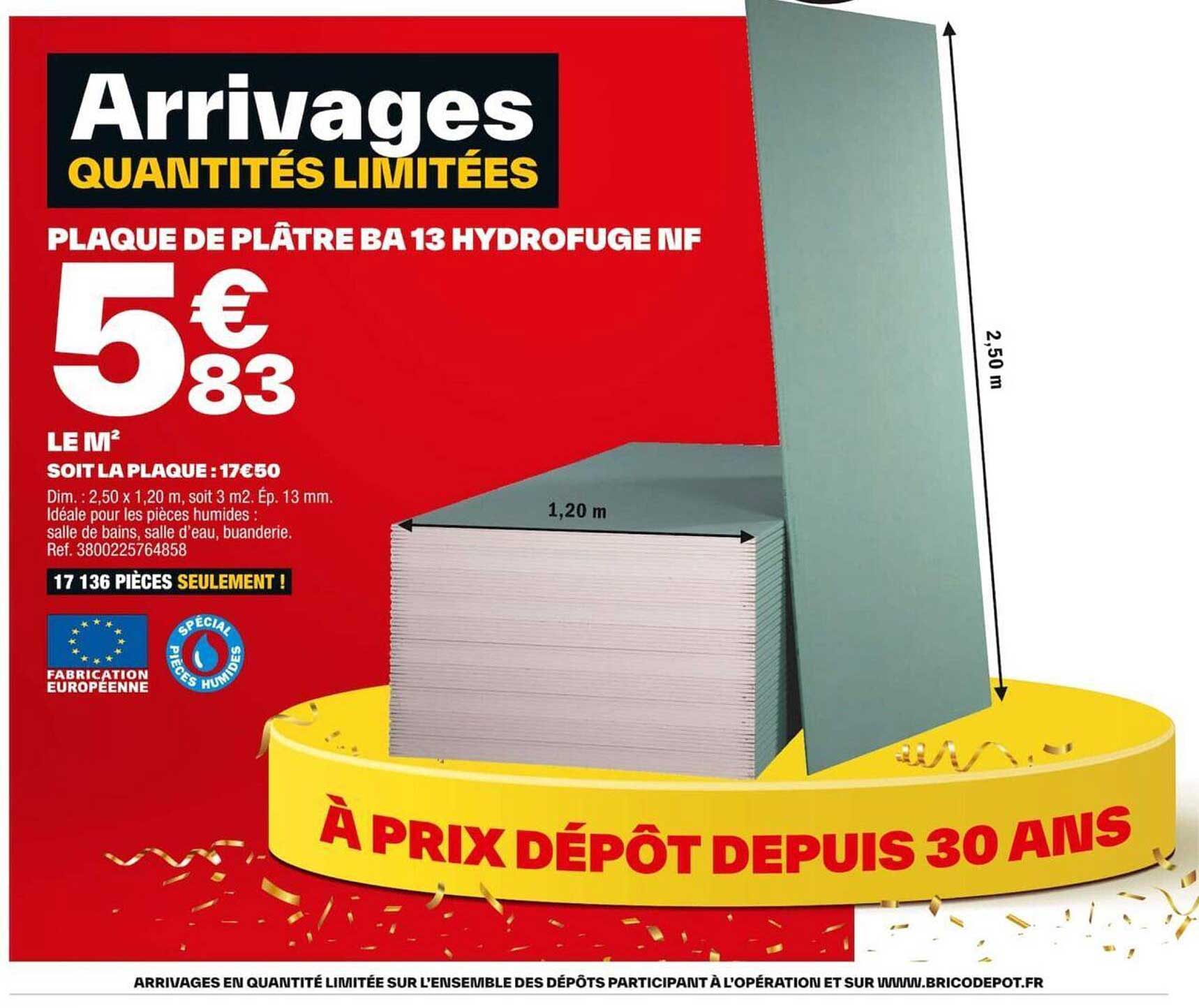 Plaque De Plâtre Ba 13 Hydrofuge Nf