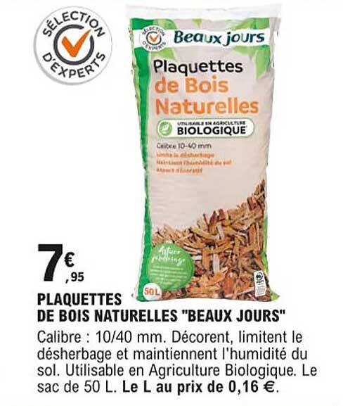 plaquettes de bois naturelles "beaux jours"