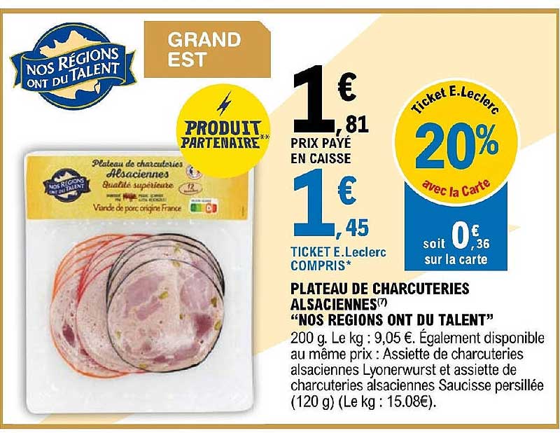 plateau de charcuteries alsaciennes "nos régions ont du talent"