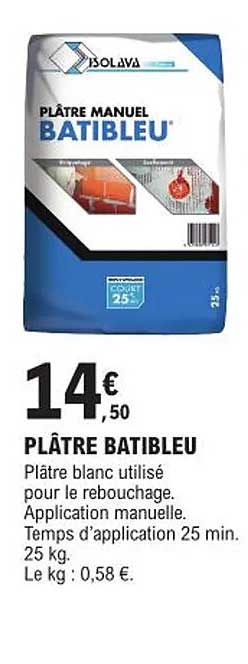 Plâtre Batibleu Isolava