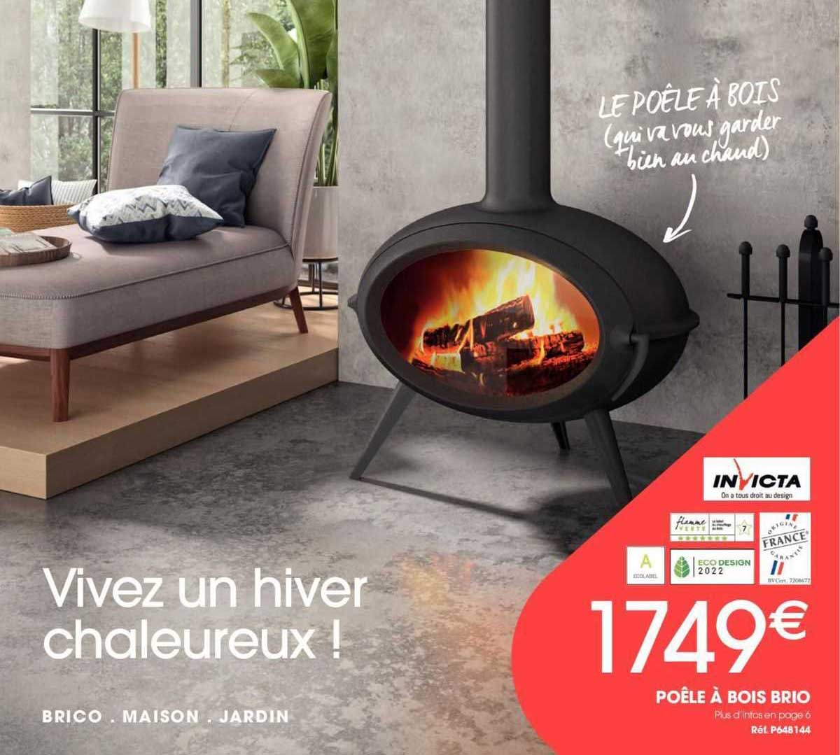 poêle à bois brio invicta