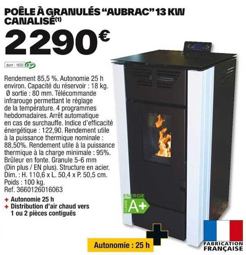 Poêle à Granulés "aubrac" 13 Kw Canalisé