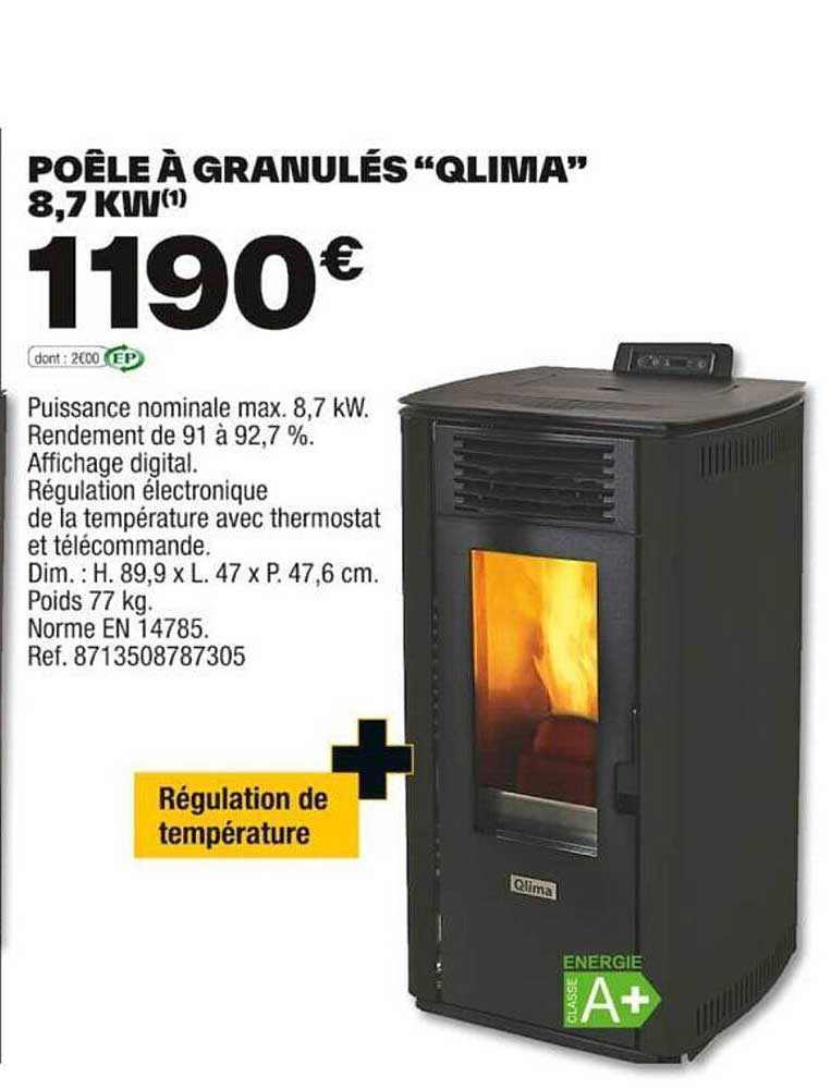 Poêle à Granulés "qlima" 8,7 Kw