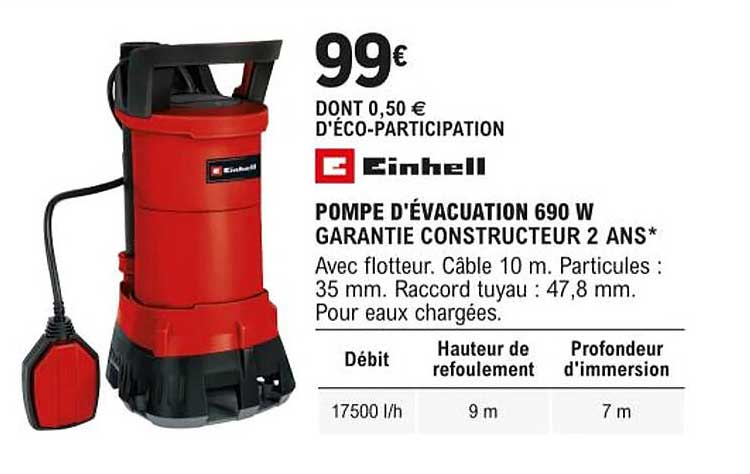 Pompe D'évacuation 690 W Einhell