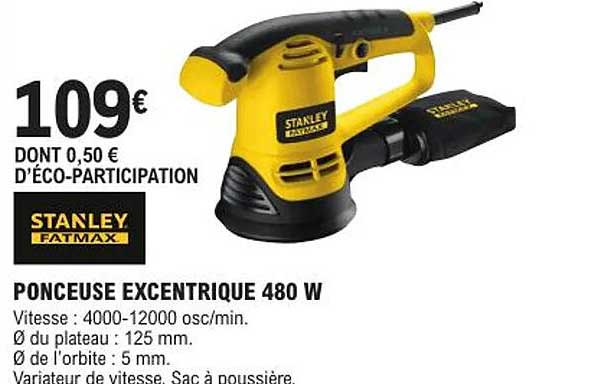 ponceuse excentrique 480 w stanley fatmax