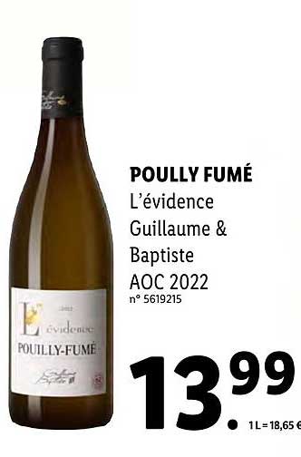poully fumé l'évidence guillaume & baptiste aoc 2022
