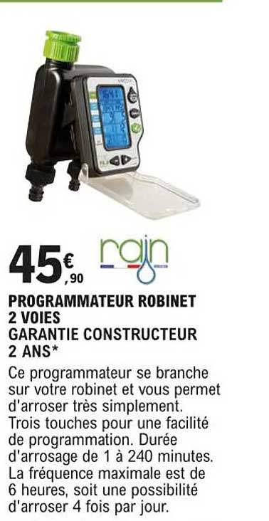 programmateur robinet 2 voies
