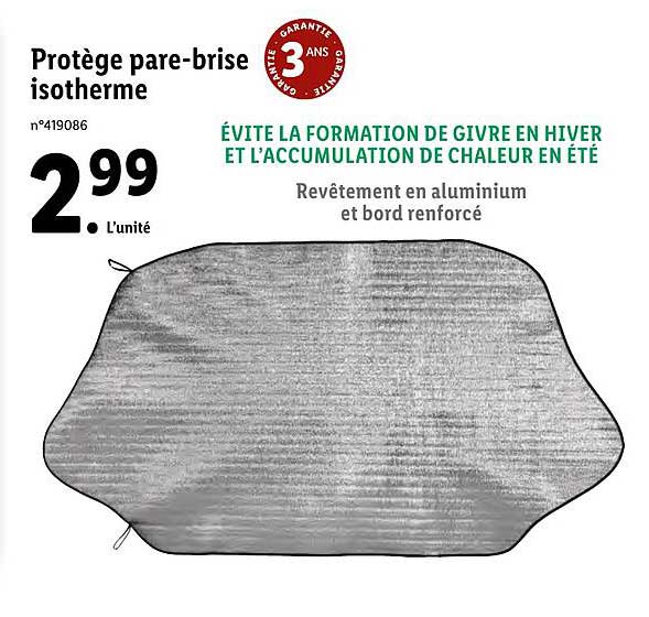 protège pare-brise isotherme