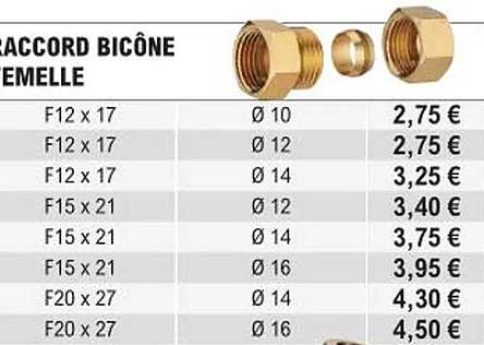 raccord bicône femelle