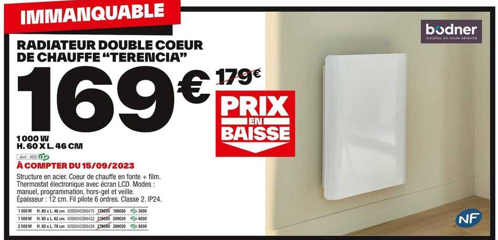 radiateur double coeur de chauffe "terencia" bodner