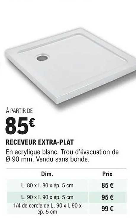receveur extra-plat