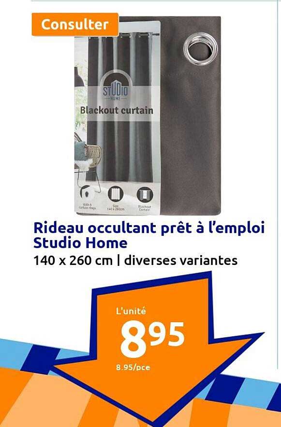 rideau occultant prêt à l'emploi studio home