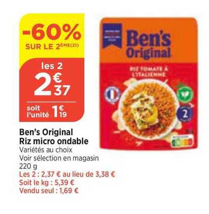 Riz Micro Ondable Ben's Original