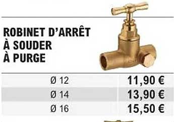 robinet d'arrêt à souder à purge
