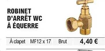 Robinet D'arrêt Wc à équerre