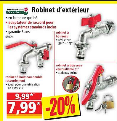 robinet d'extérieur powertec garden