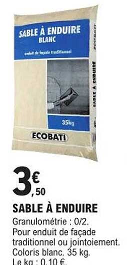 sable à enduire