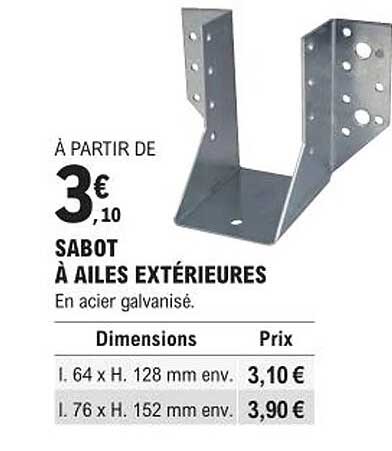 sabot à ailes extérieures