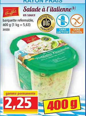 salade à l'italienne en sauce buffet