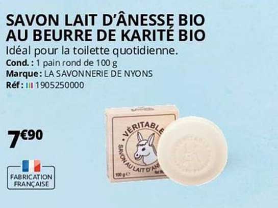 saon lait d'ânesse, bio au beurre de karité bio la savonnerie de nyons