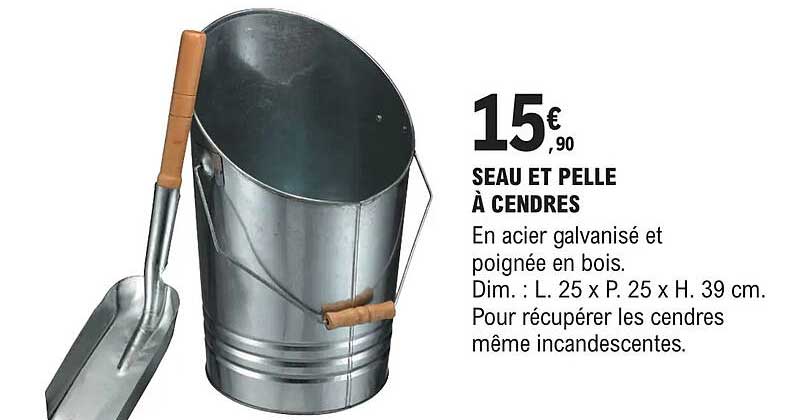 seau et pelle à cendres