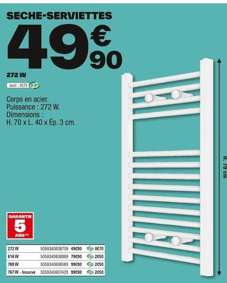 sèche-serviettes 272 w