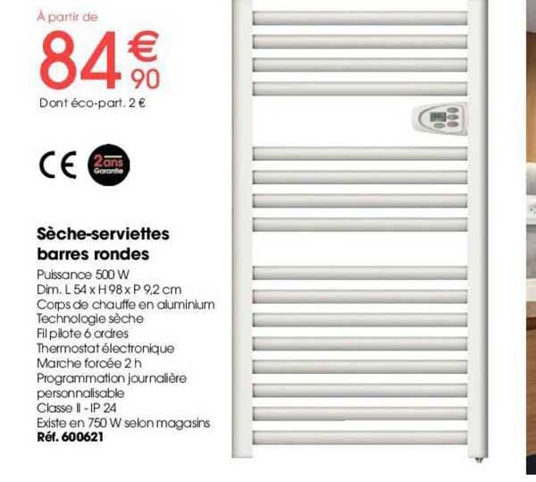 sèche-serviettes barres rondes