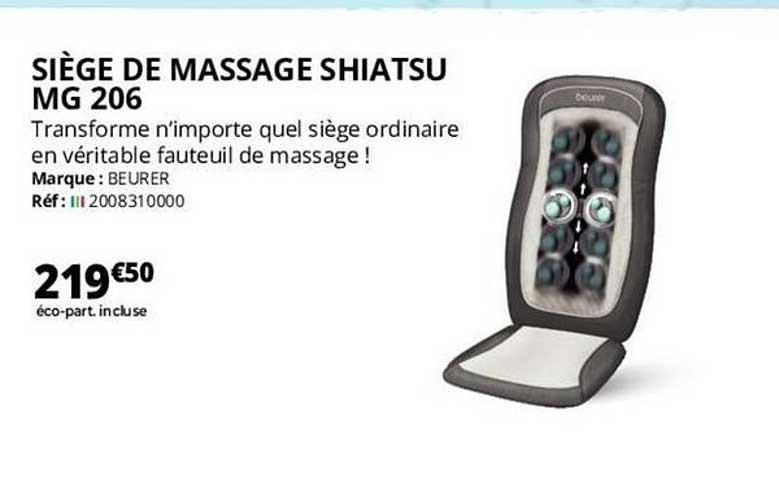 siège de massage shiatsu mg 206 beurer