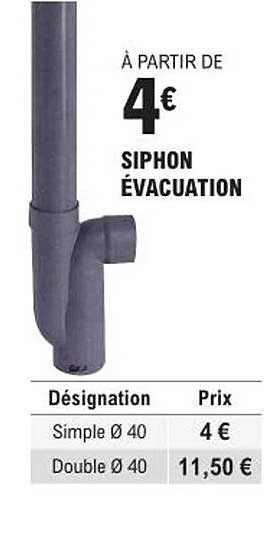siphon évacuation