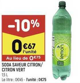 soda saveur citron/citron vert