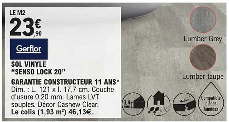 sol vinyle "senso lock 20" gerflor