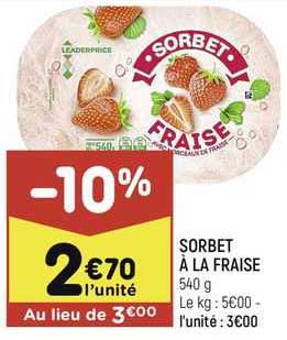 Sorbet à La Fraise