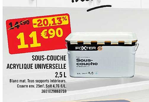 sous-couche acrylique universelle 2,5l foxter