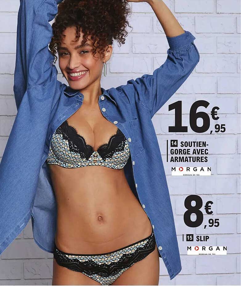 soutien-gorge avec armatures morgan, slip morgan