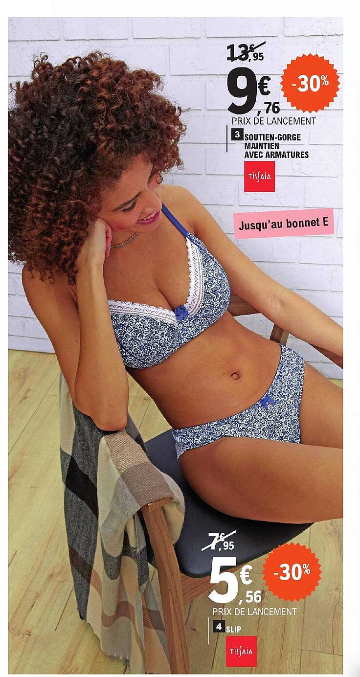 soutien-gorge maintien avec armature tissaia, slip tissaia