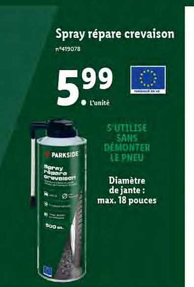Spray Répare Crevaison Parkside