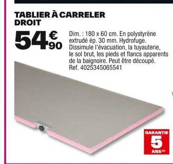 tablier à carreler droit