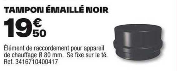 tampon émaillé noir