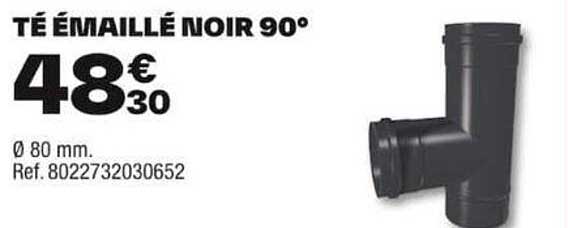 té émaillé noir 90°