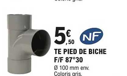 té pied de biche f/f 87°30