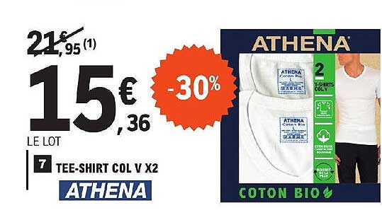 tee-shirt col v x 2 athena