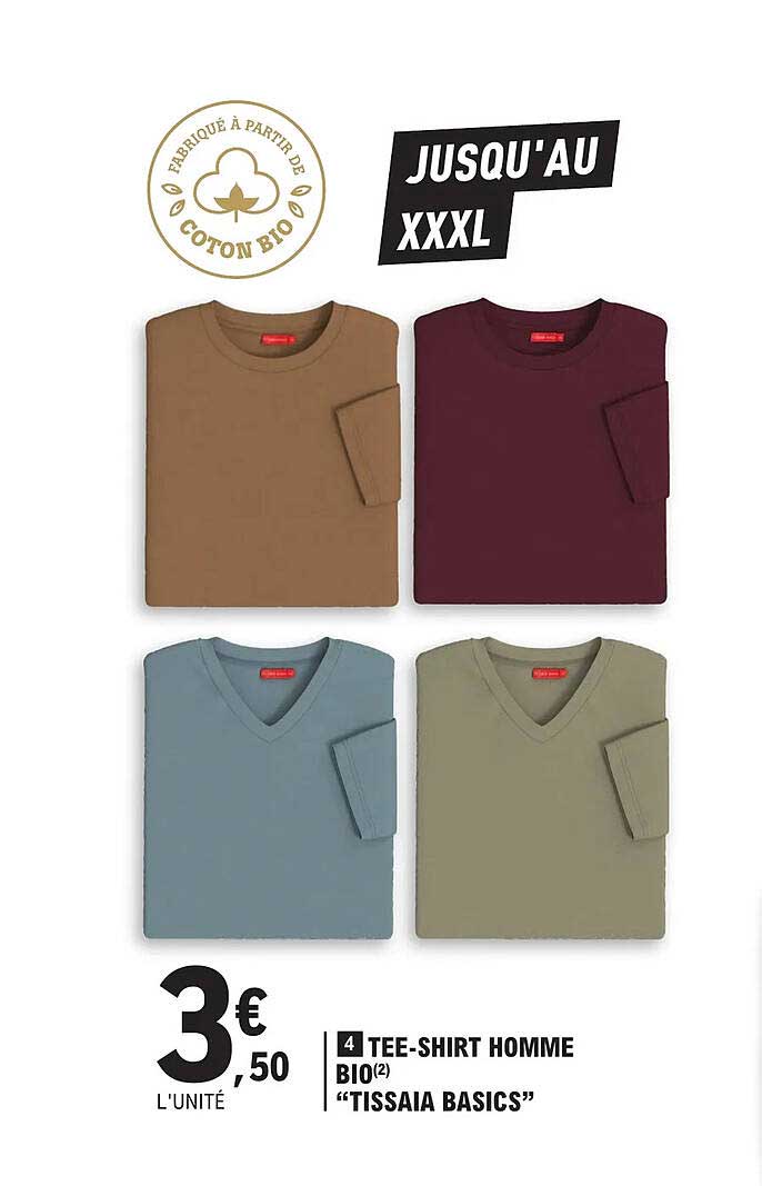 tee-shirt homme bio "tissaia basics"